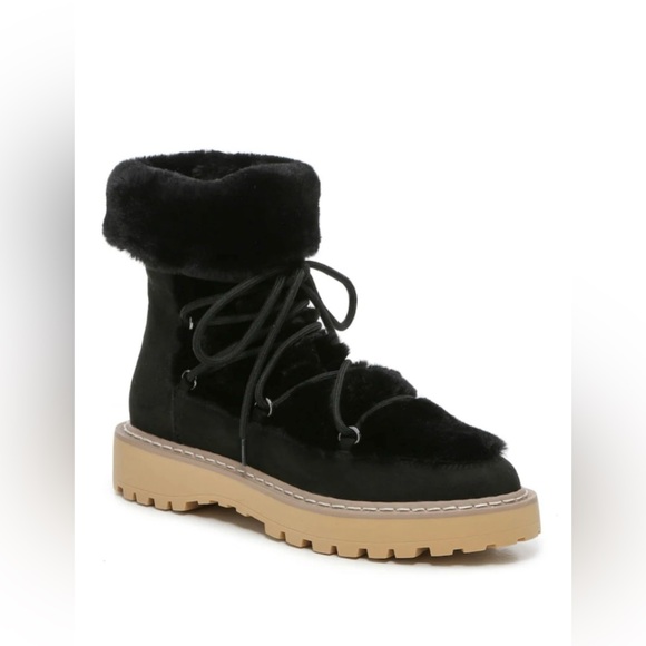 Jennifer Lopez Shoes - 🖤 Jennifer Lopez Womens Ankle Booties Black Suede Faux Fur Trim Round Size 8.5M